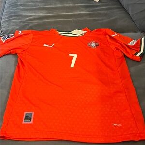 Ronaldo Puma Bright Red Soccer Jersey with Number 7